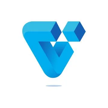V abstract 3D symbol Stock Illustration