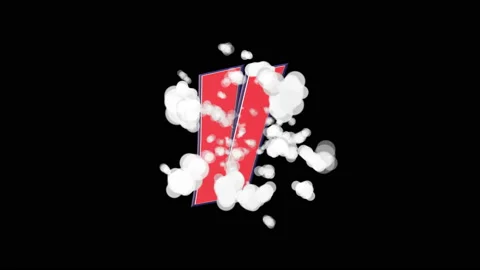 V Alphabet Comic Letter, with Alpha Matte, Loop Stock Footage 131966688