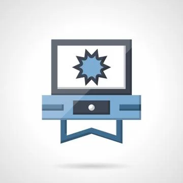 V-blog flat color vector icon Illustrazione stock