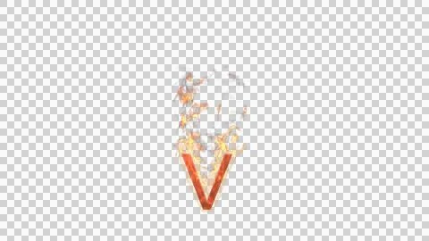 V - Burning letter Stock Illustration