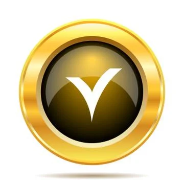 V checked icon. internet button on white background.. Stock Illustration