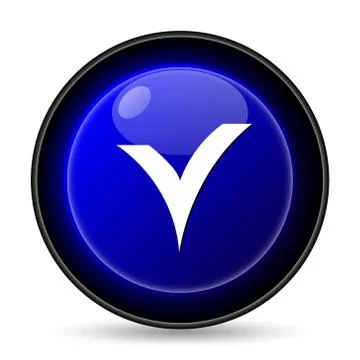 V checked icon. internet button on white background.. Stock Illustration