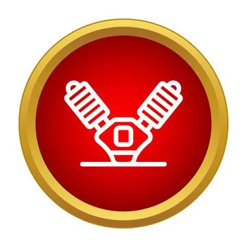 V engine icon representing automotive mechanical power and engineering Stock Illustration