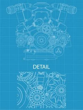 V engine Illustrazione stock