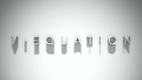 V-Equation 3D title animation with shadows on a white background Stock Footage 296747604