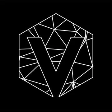 V geometric triangle blockchain font Illustrazione stock