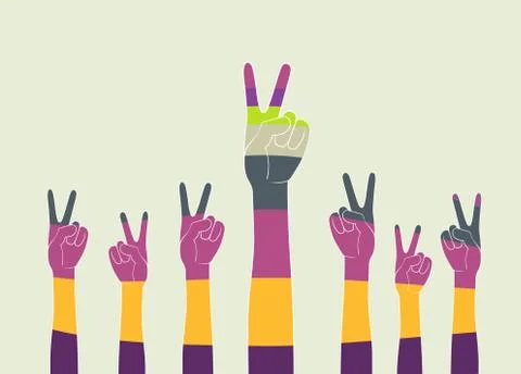 V-gesture Ilustração Stock