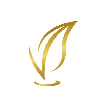 V gold leaf Logo Design. Great Logo Leters Icon Vector Design Stock Illustration