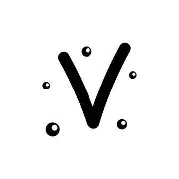 V hand drawn alphabet  vector design template illustration Illustrazione stock