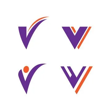 V initial logo 스톡 일러스트