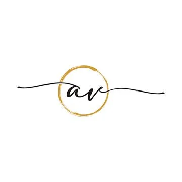 A V Initial Script Letter Beauty Logo Template 스톡 일러스트