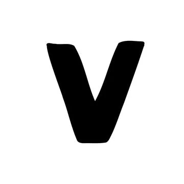 V letter of english latin black font Stock Illustration
