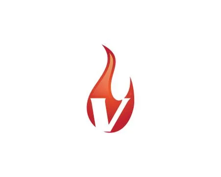 V letter flame logo 스톡 일러스트