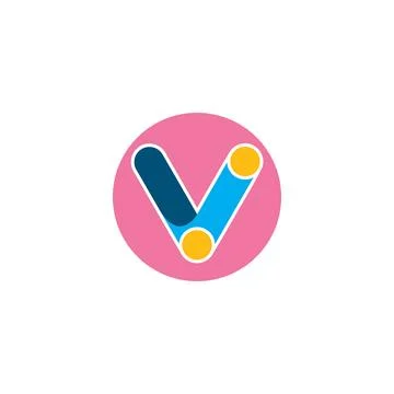 V Letter Icon Design Vector Stock Illustration