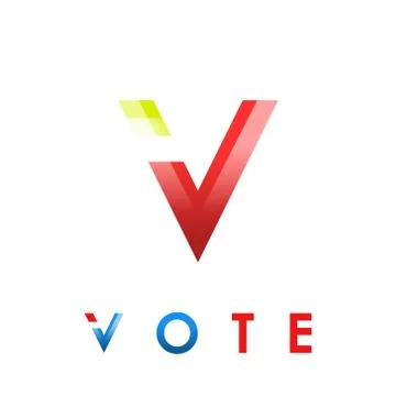 V letter icon, voting concept Stock Illustration