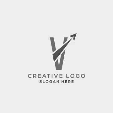 V letter initial incorporated with Arrow logo design vector illustration. Usa Stock Illustration
