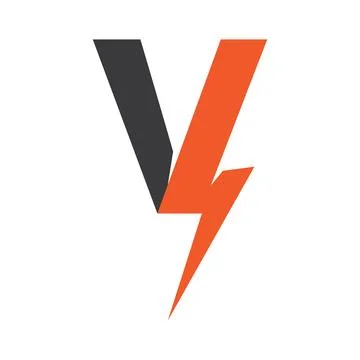 V letter initial Power lightning logo 스톡 일러스트