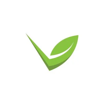 V Letter leaf  Icon Design Vector Stock Illustration
