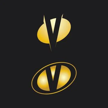 V Letter Lightning Logo Template Stock Illustration