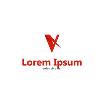 V Letter Logo with an Arrow Piercing it Stock Illustration