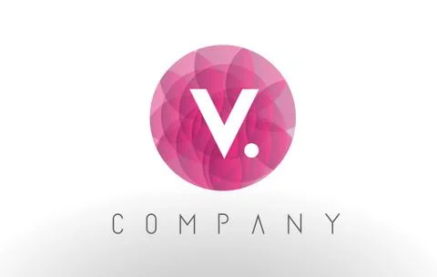 V Letter Logo Design with Circular Purple Pattern. Stock Illustration