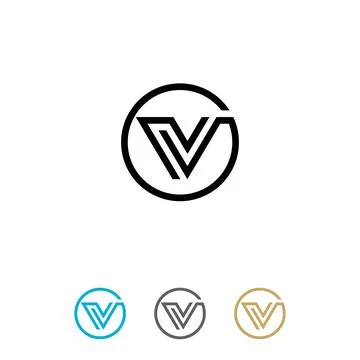 V letter logo design vector template, v logo design, v circle logo Stock Illustration