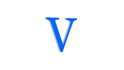 V letter logo loopable blue color white background Stock Illustration