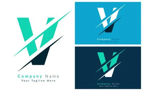 V Letter Logo Vector Design Concept Elements Stock Illustration