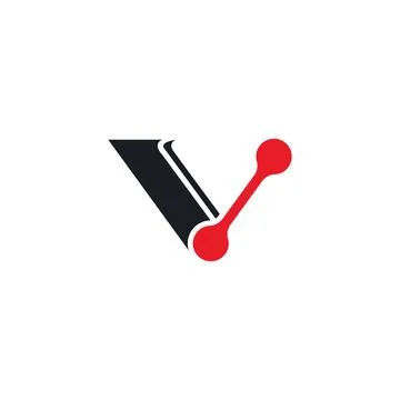 V letter molecule icon vector illustration concept design template 스톡 일러스트