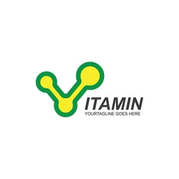 V letter molecule for vitamin text vector illustration design Stock Illustration