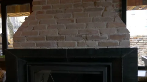 V-log Fireplace in empty Restaurant Stock Footage 68837493