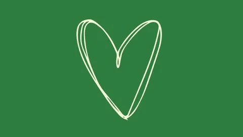 The v logo on a green background and white heart green screen elements emotion Stock Footage 335697314