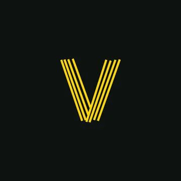 V logo, Initial lettering handwriting or handwritten for identity. Logo hand Stock Illustration