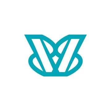 V logo, strong character, logo for gamers Stock Illustration