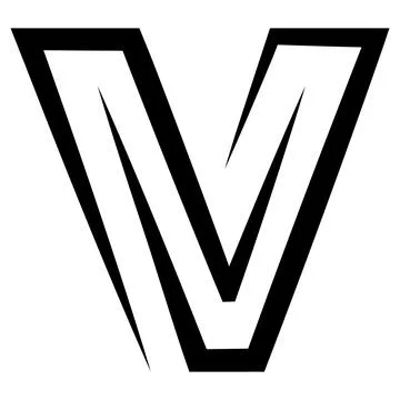 V logo studio, letter v design icon logotype technology font Stock Illustration