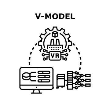 V model development process managing engineering systems 스톡 일러스트
