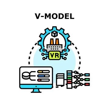 V model development process managing engineering systems Stock-Illustration