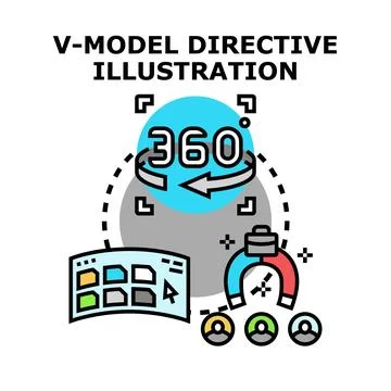 V model directive concept illustration for software development Stock Illustration