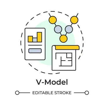 V-model multi color concept icon Stock Illustration
