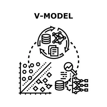 V model software development lifecycle process diagram Stock Illustration
