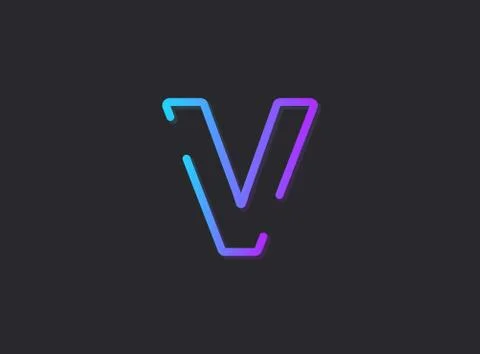 V, modern gradient letter. Trendy, dynamic creative style design. For logo, b Stock Illustration