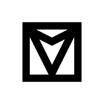 V, MV, MVO initial geometric company logo and vector icon Stock Illustration