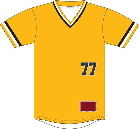 V Neck Fully Sublimated Baseball Jersey Vectors 스톡 일러스트