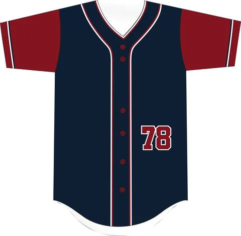 V Neck Fully Sublimated Baseball Jersey Vectors 스톡 일러스트