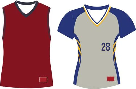 V Neck Softball Jersey Set Sleeves Vectors Stock Illustration