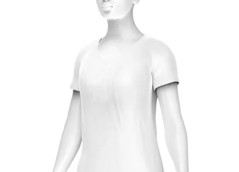 V neck T shirt Stock Illustration