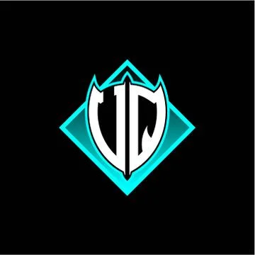 V Q letter shield with square protection logo as a sweetener Stock Illustration