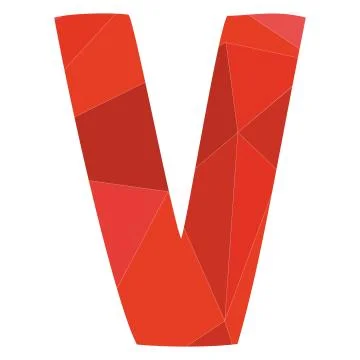 V red alphabet vector letter isolated on white background Stock Illustration