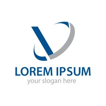 V with ring logo Stock Illustration