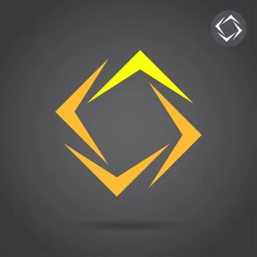 V segmented square figure Illustrazione stock